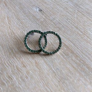 Teal Crystal Stud Earrings by J Crew